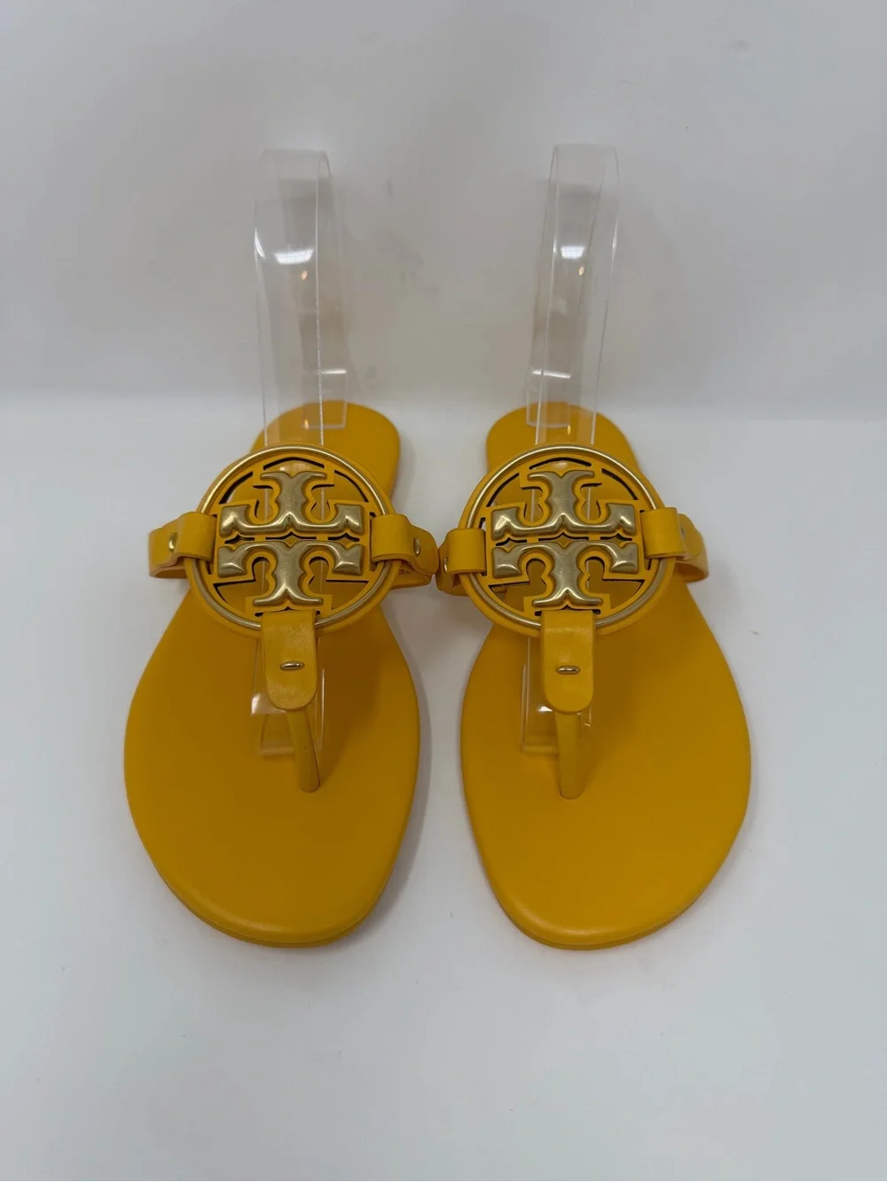 Tory Burch Metal Miller Sandals Leather Yellow Size 6.5